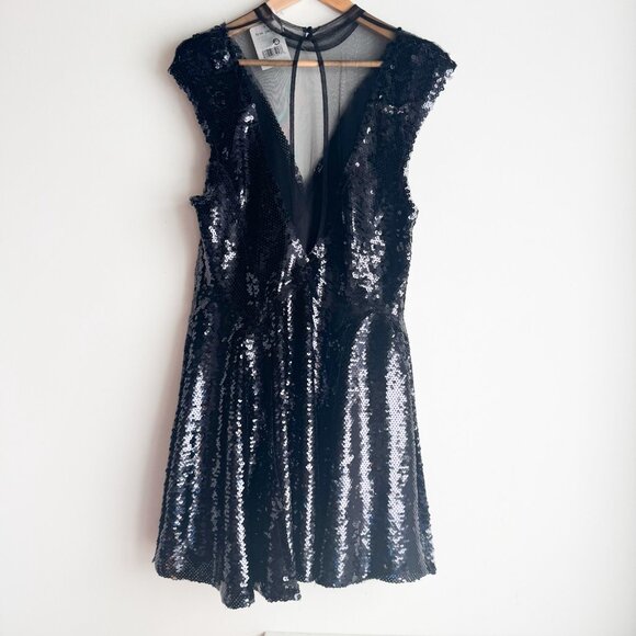 NWT Free People Dance Till Dawn Black Sequin Large Dress - Picture 5 of 5